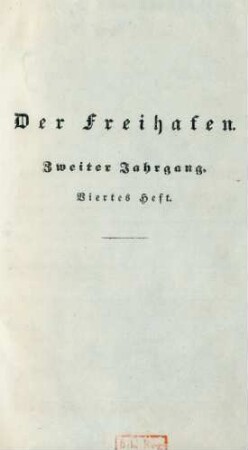 Zweiter Jahrgang. Viertes Heft
