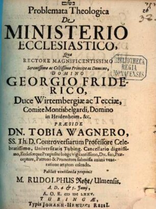Problemata theologica de ministerio eccles.