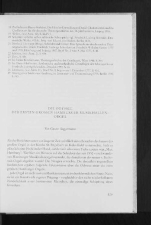 Die Odyssee der ersten grossen Hamburger Musikhallenorgel