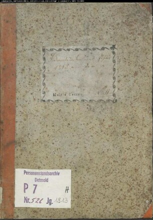 Zivilstandsregister der Munizipalität Groß Reken (H 1813). (Gemeinde: Groß Reken, Kreis Borken)