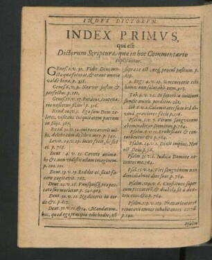 Index Primus, qui est Distorum Scripturae