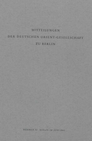 Mitteilungen der Deutschen Orient-Gesellschaft
