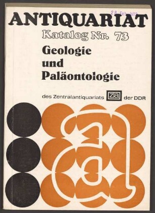 Nr. 73: Geologie und Paläontologie