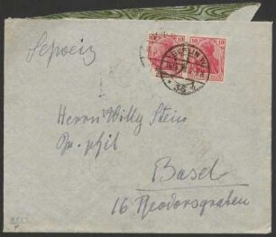 Brief von Dora Hitz an Wilhelm Stein