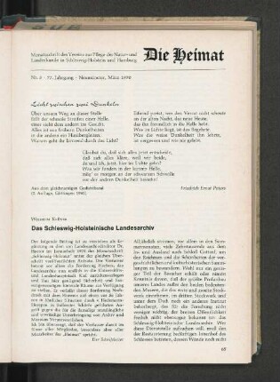 Nr. 3, 77. Jahrgang, Neumünster, März 1970