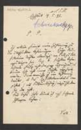 Brief von Joseph Schwertschlager an Unbekannt