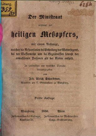 Der Ministrant während des hl. Messopfers