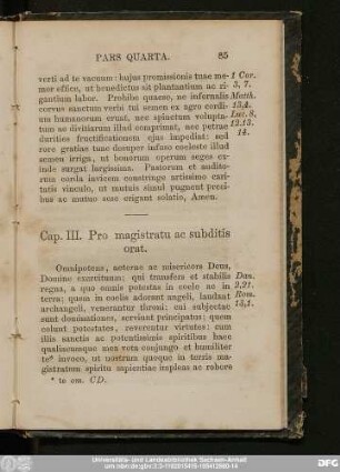 Cap. III. Pro magistratu ac subditis orat.