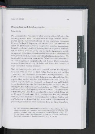 Biographien und Autobiographien.