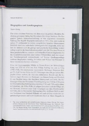 Biographien und Autobiographien.