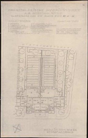 Gartenanlage Bereitschaftssiedlung Oberschlesische Hydrierwerke, Blechhammer: Gartenanlage am Haus Typ 4, Nr.65-66: Grundriss 1:100