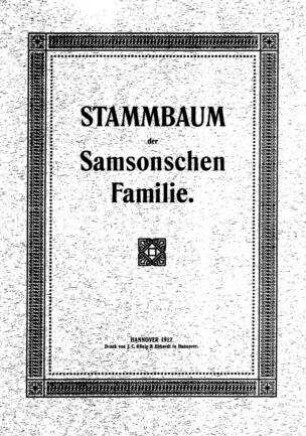 Stammbaum der Samsonschen Familie / [Bearb. von Moritz Berliner]