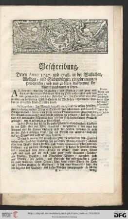 Beschreibung, Deren Anno 1747. und 1748. in der Wallachey, Moldau, und Siebenbürgen eingedrungenen Heuschrecken, [...]