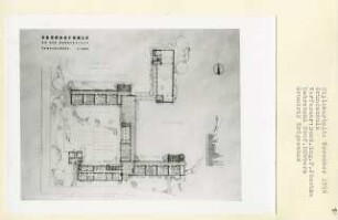 Grundschule an der Bundesallee, Berlin-Wilmersdorf (Diplomarbeit bei Kurt Dübbers): Grundriss Erdgeschoss 1:200
