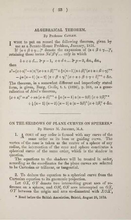 Algebraical theorem.