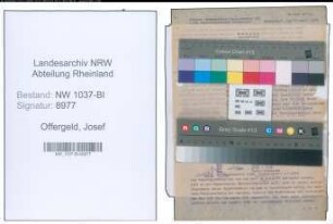 Entnazifizierung Josef Offergeld , geb. 28.10.1901 (Postsekretaer)