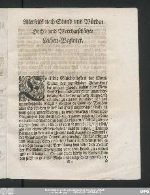 Allerseits nach Stand und Würden Hoch- udn Werthgeschätzte Leichen-Begleiter.