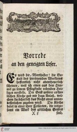 Vorrede an den geneigten Leser