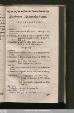 Specimen Manuductionis.