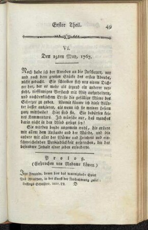 VI. Den 19ten May, 1767