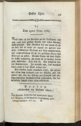 VI. Den 19ten May, 1767