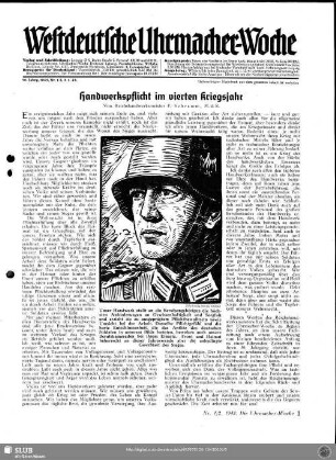 Handwerkspflicht im vierten Kriegsjahr