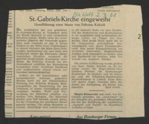 Programmheft "Sankt Gabriel"