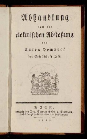 Abhandlung von der elektrischen Abstoßung