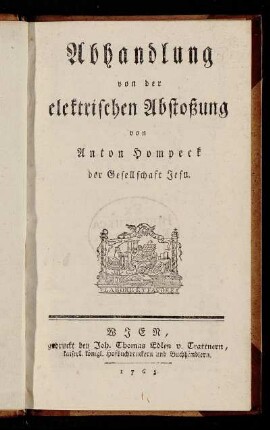 Abhandlung von der elektrischen Abstoßung