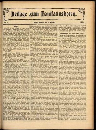 Zweite Ausgabe vom Sonntag, den 07. Februar 1909.