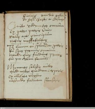 [Handschriftliches Fragment mit lateinischer Lyrik]