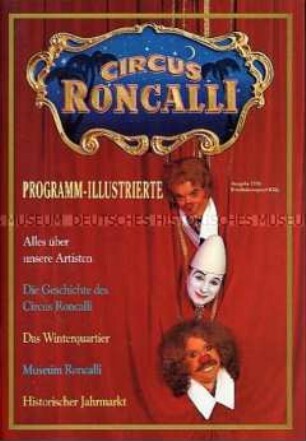 Jahresprogramm des Circus Roncalli für das Jahr 1990