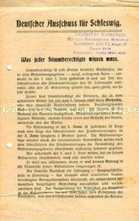 Informationsblatt für Stimmberechtigte - Sachkonvolut