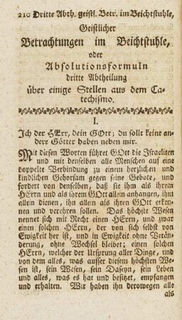 dritte Abtheilung über einige Stellen aus dem Catechismo