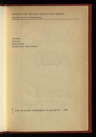 1986: Abiturstufe : (Erweiterter Abiturkurs) : (Erweiterter Abiturkurs)