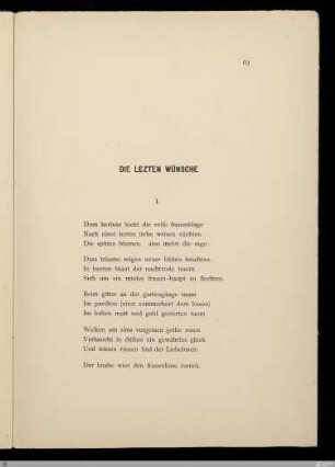 I. Dem herbste lockt die reife frauenklage