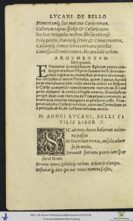 Argumentum libri quinti