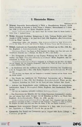 II. Historische Blätter (Nr. 32-78)