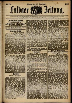 Ausgabe vom Montag, den 25. November 1889.