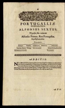 Portugalliae Genealogia.