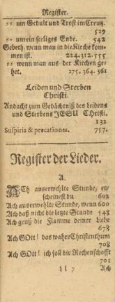 Register der Lieder