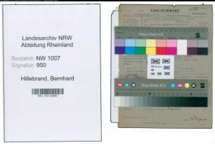Entnazifizierung Bernhard Hillebrand , geb. 07.05.1900 (Zahnarzt)