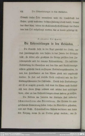 Siebenter Abschnitt. Die Röhrenleitungen in den Gebäuden.