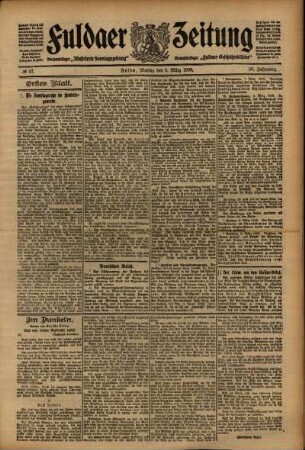 Erste Ausgabe vom Montag, den 09. März 1908.