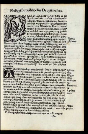 Philippi Beroaldi libellus De optimo statu