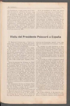 Visita del Presidente Poincaré a España