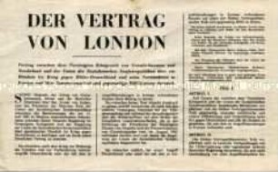Abwurf-Flugblatt der Alliierten mit dem Text des britisch-sowjetischen Bündnisvertrages und zu den Perspektiven Deutschlands nach dem Sturz Hitlers