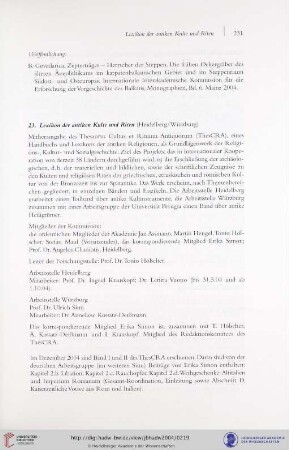 23. Lexikon der antiken Kulte und Riten (Heidelberg/Würzburg)