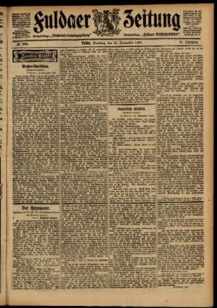 Zweite Ausgabe vom Samstag, den 12. September 1903.