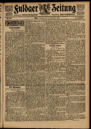 Zweite Ausgabe vom Samstag, den 12. September 1903.